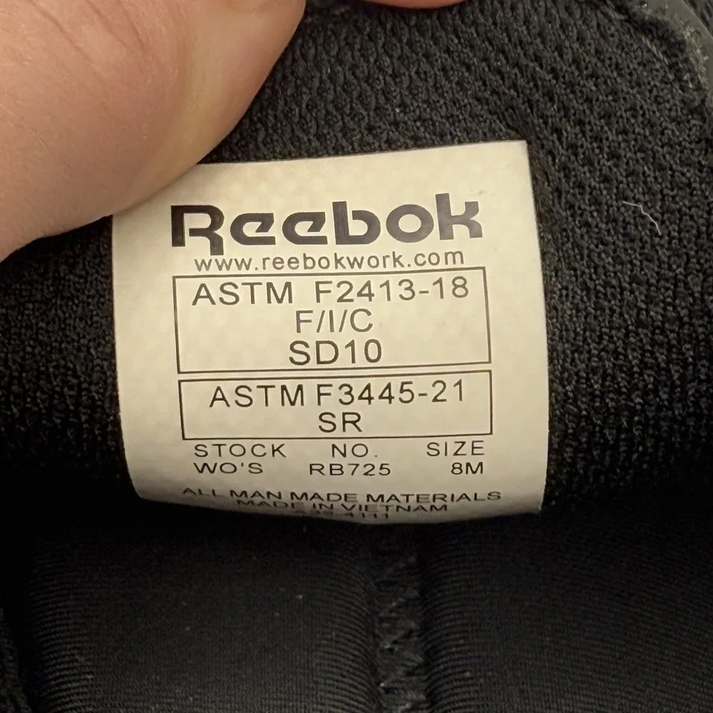 Reebok Women's Comfortie Slip-On Black/White Static Dissipative Safety Work Shoe - Picture 5 of 5